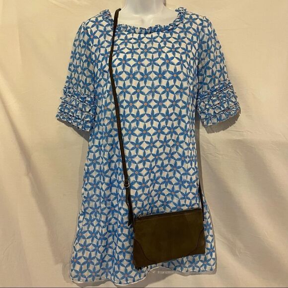 The Sak Indio Hand-crocheted striped woven bag cream navy leather shoulder bag - Picture 11 of 12